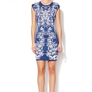 💙 BCBG Ellena Sexy Jacquard Cocktail Dress
